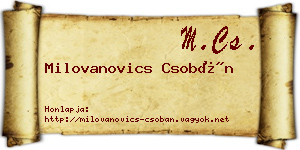 Milovanovics Csobán névjegykártya